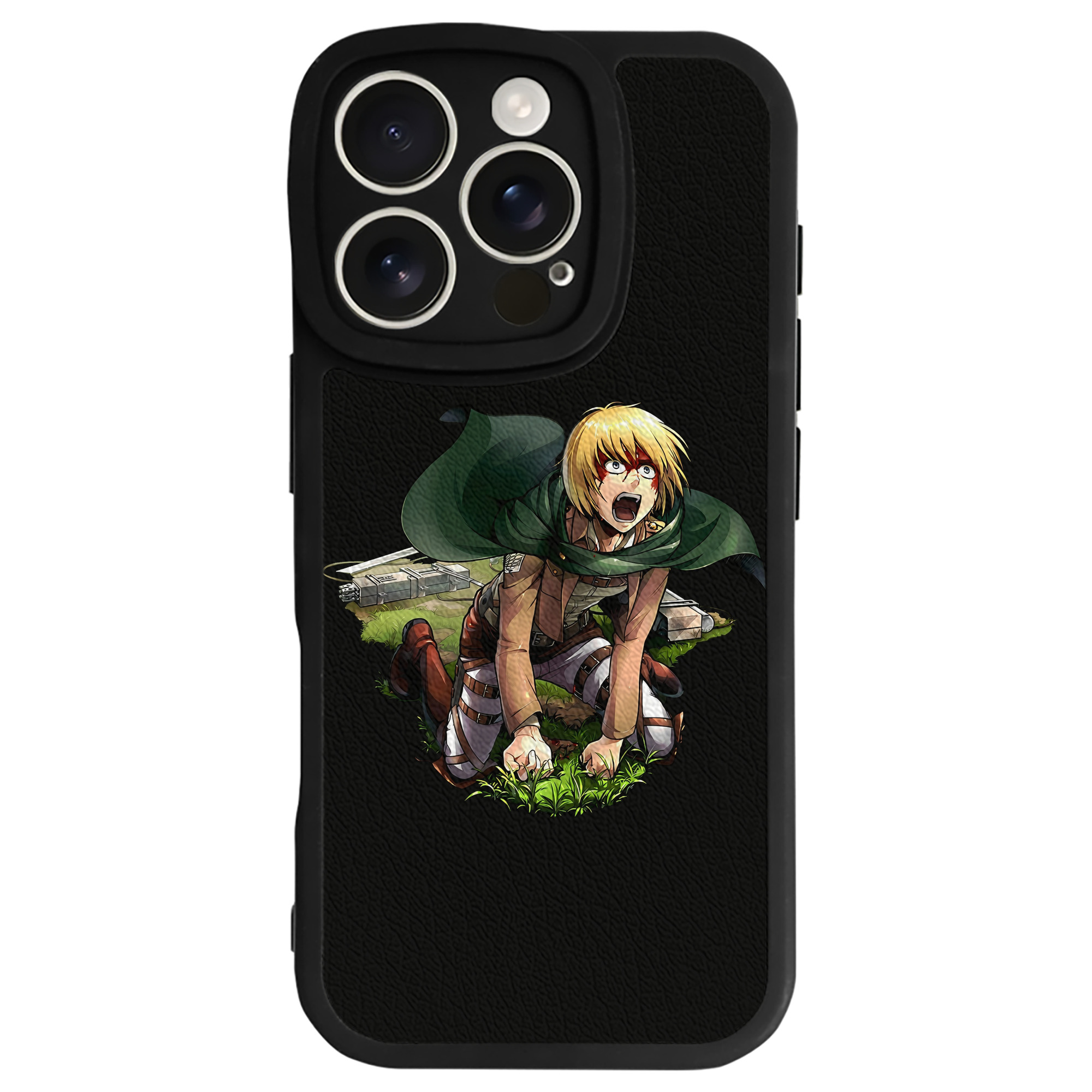 （画像用） 進撃の巨人 アルミン·アルレルト Attack on Titan Armin Arlert 【iPhone 16シリーズ対応】シリコンスマホケース（レザー調） 材質：シリコン
